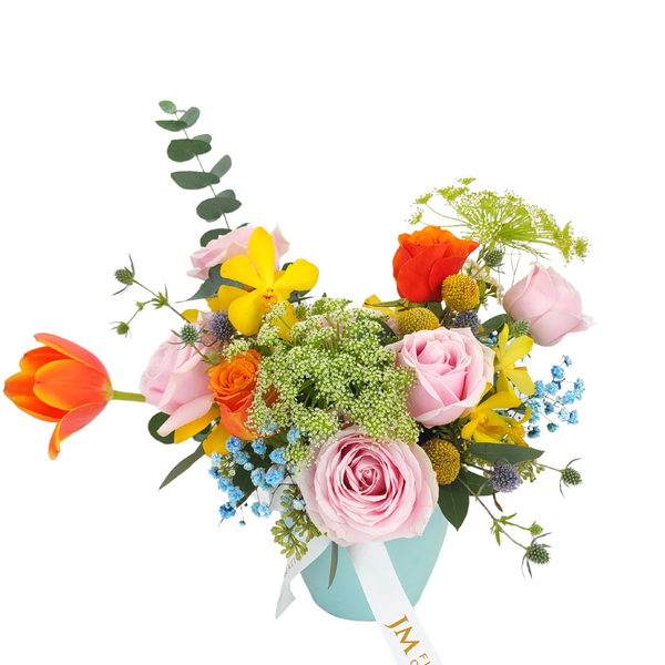 aegean Roses & Tulips Korean-Inspired Vase Arrangement Birthday Flower Bouquet Singapore