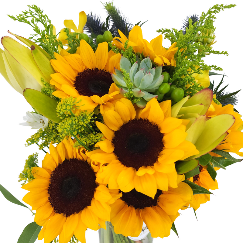 alicia Yellow Sunflower Vase Arrangement Birthday Flower Bouquet Singapore