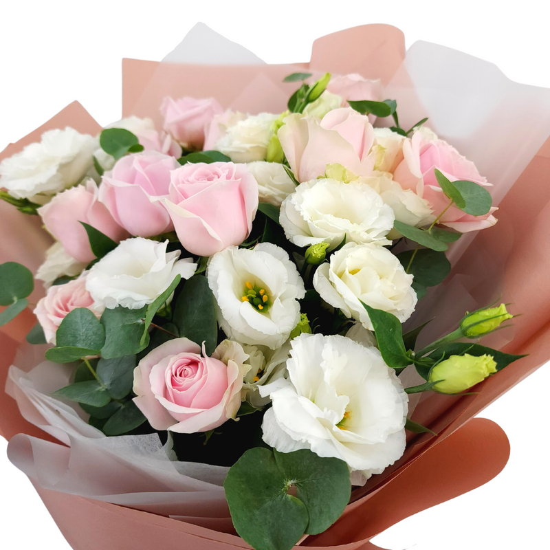 barbara Pink and White Roses Bouquet Birthday Flower Bouquet Singapore