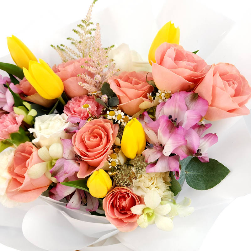 firefly Carnations,Tulips and Roses Birthday Flower Bouquet Singapore