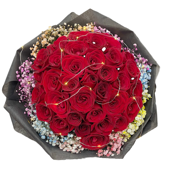 Desire 33 Red Roses Birthday Flower Bouquet Singapore