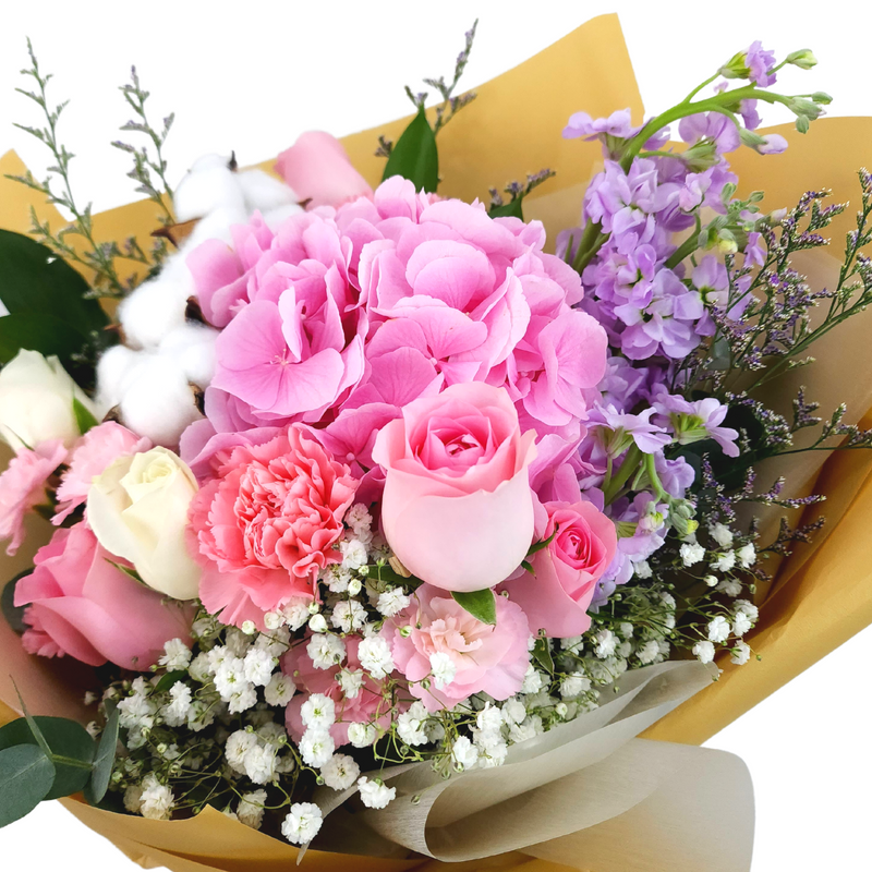 juliana Hydrangea, Carnations & Roses Bouquet Birthday Flower Bouquet Singapore