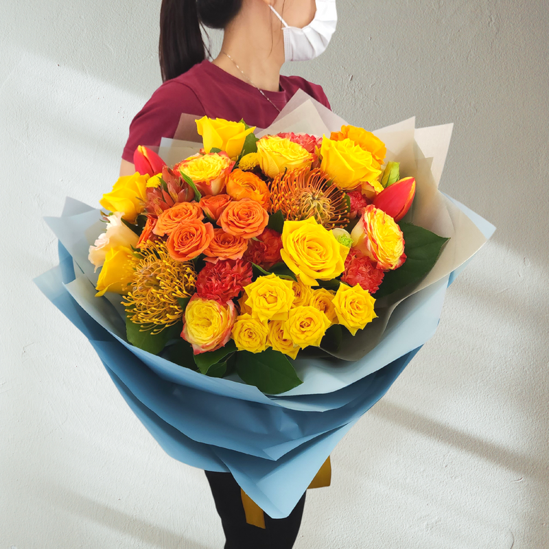 rosa Tulips and Roses Birthday Flower Bouquet Singapore