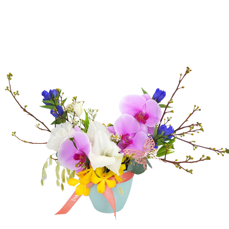 sofia Purple & White Flower Vase Arrangement Birthday Flower Bouquet Singapore