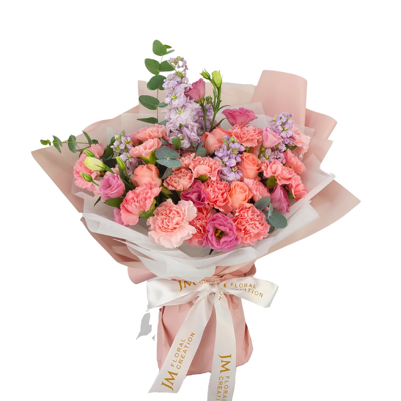 verona Pink Roses & Carnations Bouquet Birthday Flower Bouquet Singapore