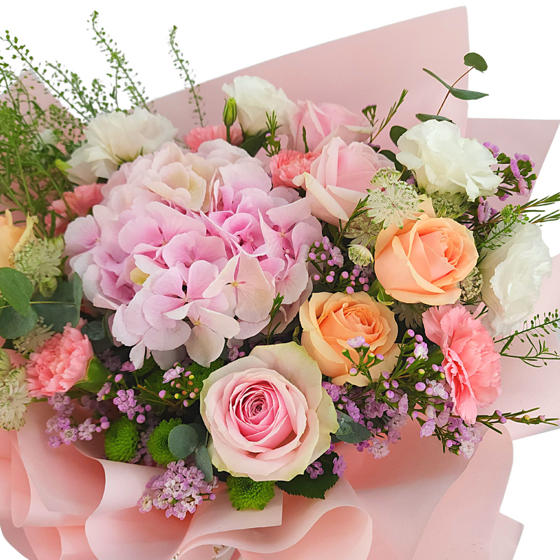 zoe Roses, Hydrangeas & Carnations Bouquet Birthday Flower Bouquet Singapore
